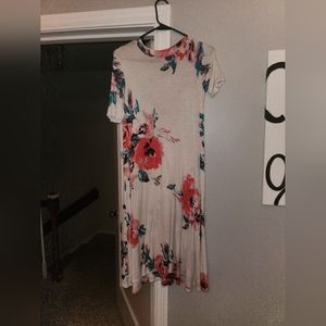 Reborn j watercolor floral tea length dress
